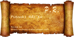 Putnoki Réka névjegykártya